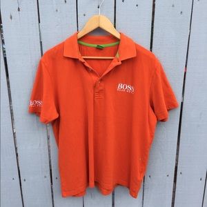 HUGO BOSS size XXL Orange Polo - Green Tag BOSS